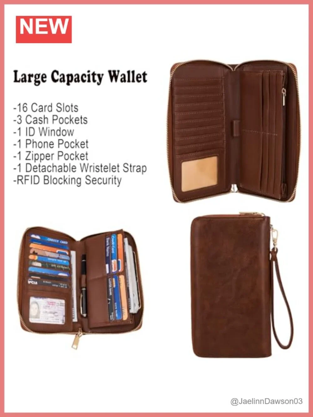 Faux Leather Hobo Handbag & Wallet Set, RFID Blocking, Tote Shoulder Bag
